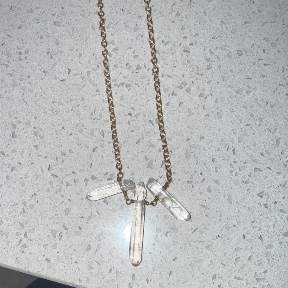 Ariana Ost Gold and Clear Crystal Pendant Necklace